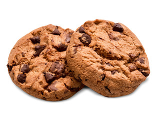 chocolate chip cookie isolated on white background