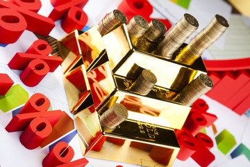 Financial indicators,Chart,Gold bar 