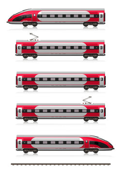 Modern High Speed Train Set