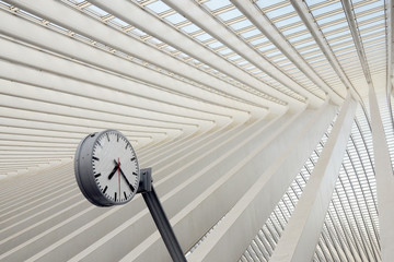 Futuristic railway station clock