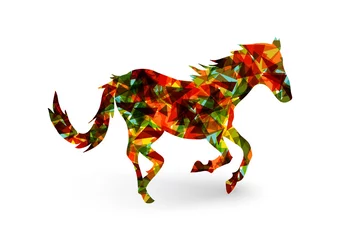 Foto op Plexiglas Geometrische dieren Chinees Nieuwjaar van het paard abstracte driehoek Eps10-bestand.