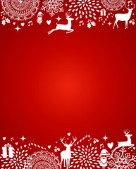 Merry Christmas elements red postcard template vector file.