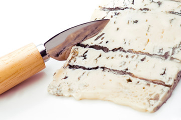 triangular piece of creamy gorgonzola