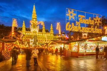 Foto op Canvas Kerstmarkt in Wenen © sborisov