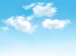 Blue sky with clouds. Vector background