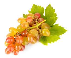 Ripe sweet grape, isolated on white