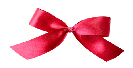 Color gift satin ribbon bow, isolated on white