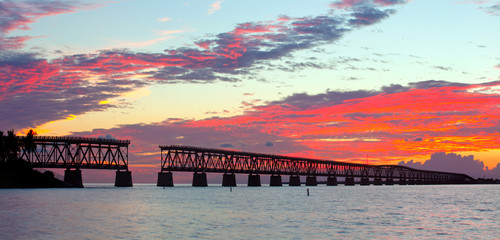 Fototapeta premium Sunset at Bahia Honda Key State Park in Florida