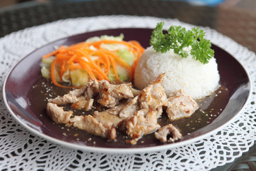 fry pork with rice