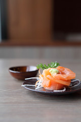 salmon sashimi
