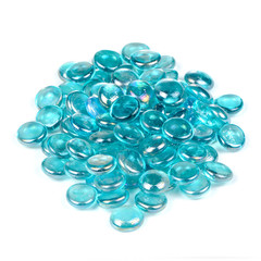 Blue Glass Stones Isolated on White Background