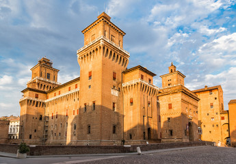 old Estense Castle in Ferrara, Italy - obrazy, fototapety, plakaty