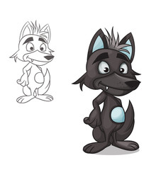 Cute cartoon wolf