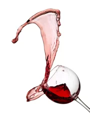 Papier peint adhésif Vin Glass with red wine splash