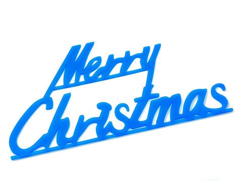 Merry Christmas blue inscription