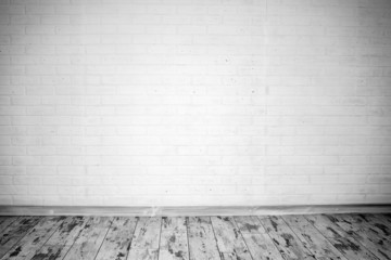 Empty room with brick wall