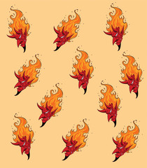 Obraz premium Red devil head. Background