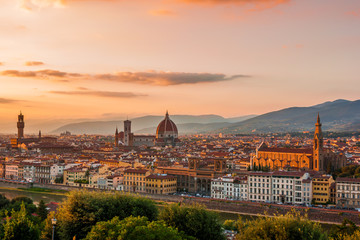 Fototapeta na wymiar Golden sunset of Florence, Italy