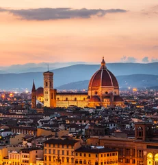 Foto op Canvas Cathedral of Santa Maria del Fiore at dusk, Florence, Italy © gurgenb