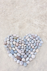 Heart made of round stones