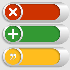 Fototapeta premium set of three silver buttons with marks