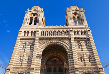 Fototapeta na wymiar Facade of Marseilles Cathedral (XIX c.)