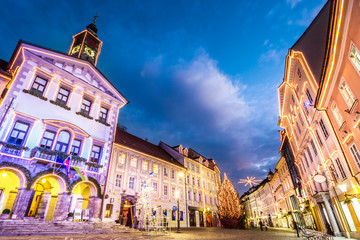 Ljubljana's city center, Slovenia, Europe.
