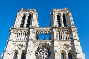 Fototapeta premium Towers of Notre Dame cathedral, Paris.