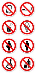 sticker of prohibited symbols