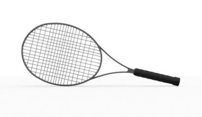 Tennis racket rendered on white