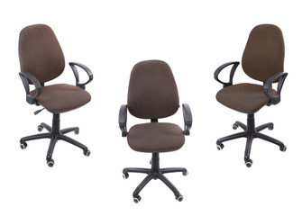 Three office armchairs