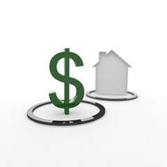 house, home, dollar, sign,