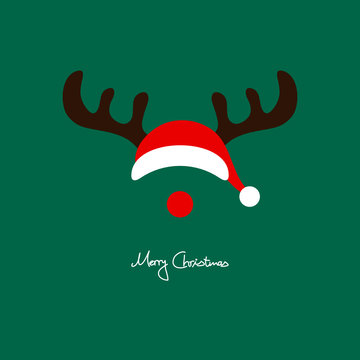 Rudolph Abstract Christmas Card Green