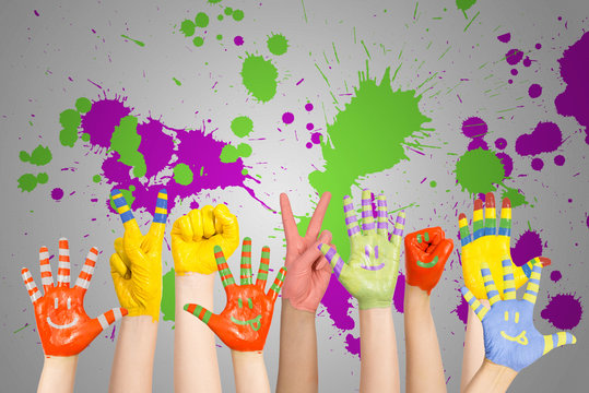 painted children's hands
