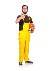 builder showing thumb up