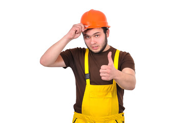 builder showing thumb up