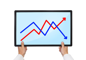 Obraz premium tablet with graph