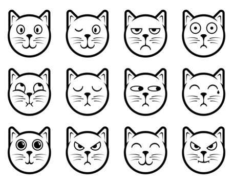 Cat smiley icons
