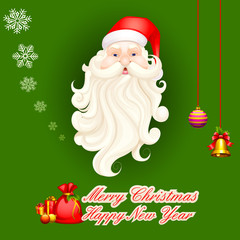 vector illustration of Santa Claus in Merry Christmas background