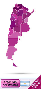 Grenzkarte von Argentinien mit Grenzen in Violett