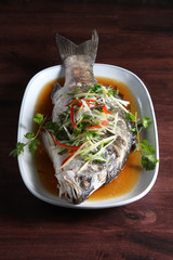 Steamed fish soy sauce