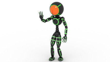 Man stands and shows a still image #1