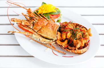 Gourmet spice curry lobster.