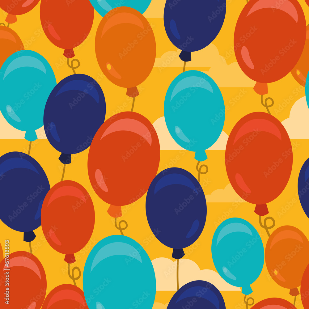 Poster Vector seamless pattern with balloons