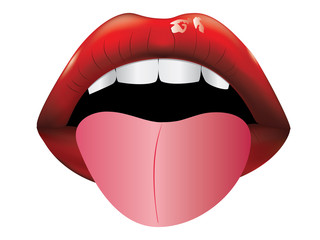 Open mouth with tongue