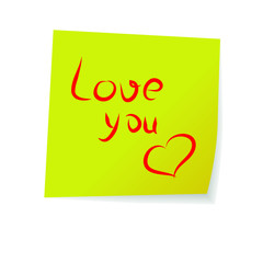 Stick note Love you