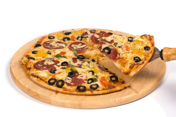 Pizza isolated on white