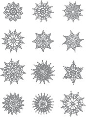 Set of lace snowflakes