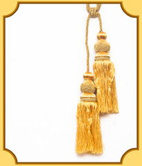 golden knot top tassel isolated on white background