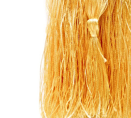 close-up golden tassel